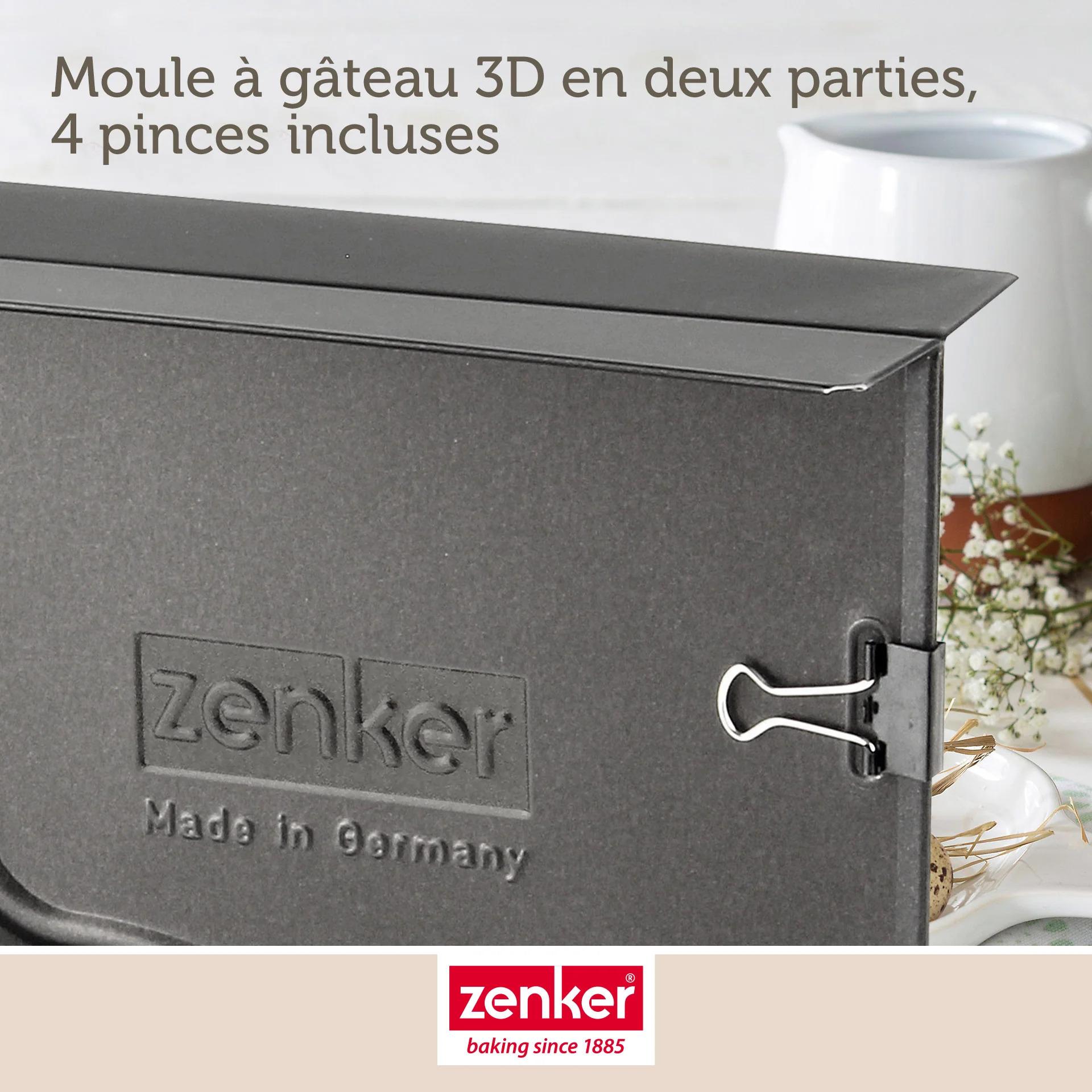 Lot de 2 moules à gâteaux 3D en forme de lapin de Pâques 600 ml Zenker Pâques