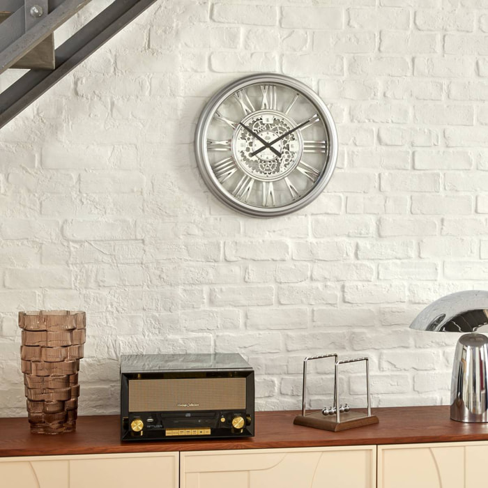 Horloge Ricky argent D40cm