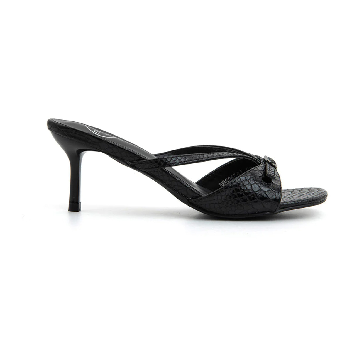 Sabot cage con tacco a stiletto - NERO