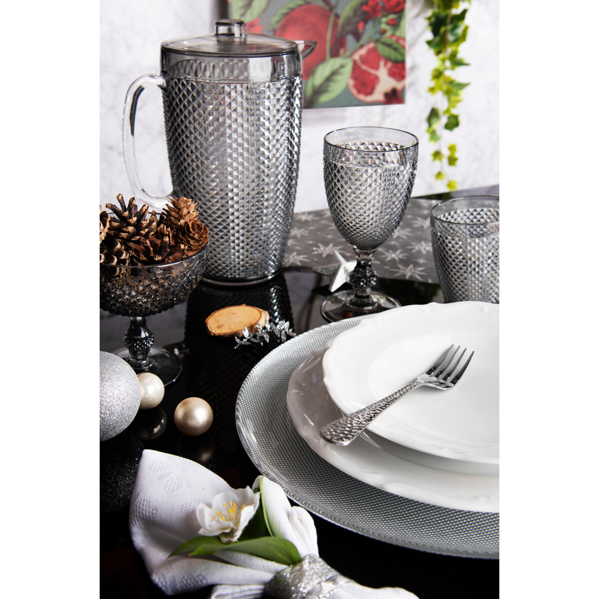 Service 24 couverts Excelsa – Drops, Acier Argenté