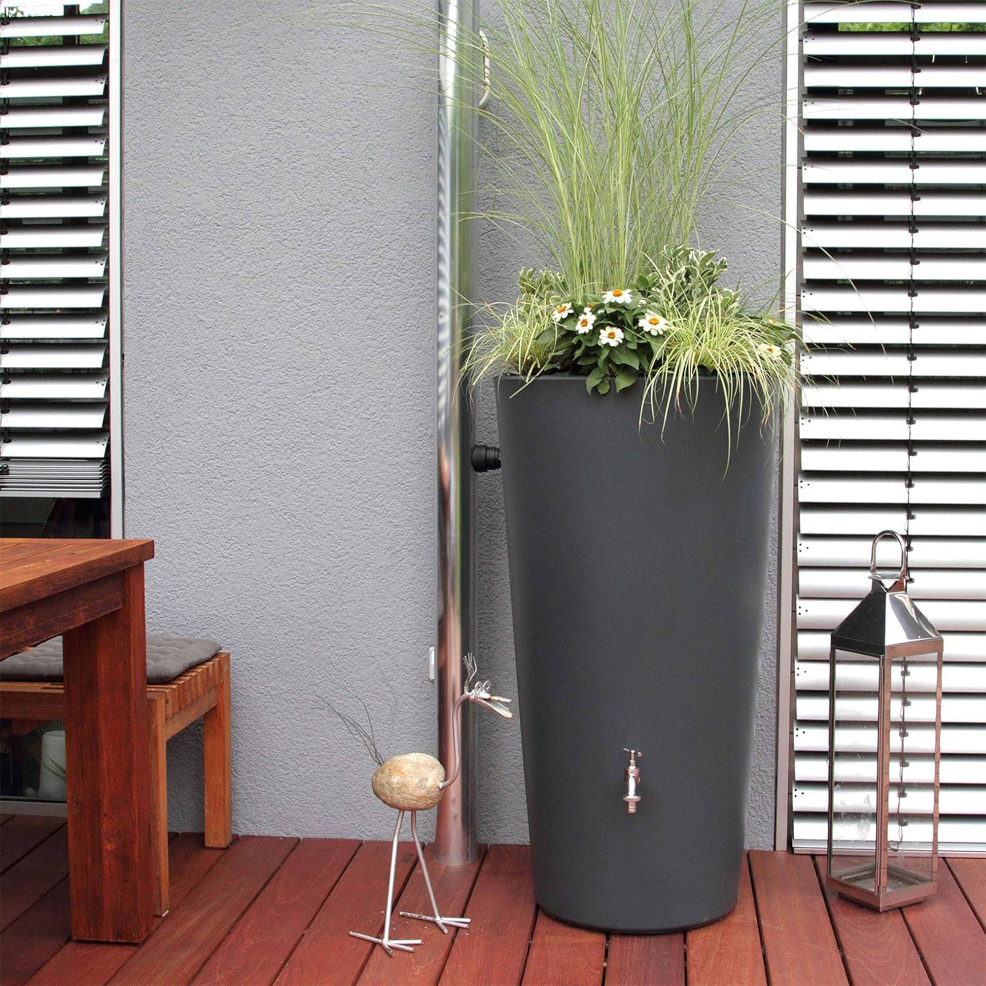 Bidón para agua de lluvia rainbowl de 210l color antracita