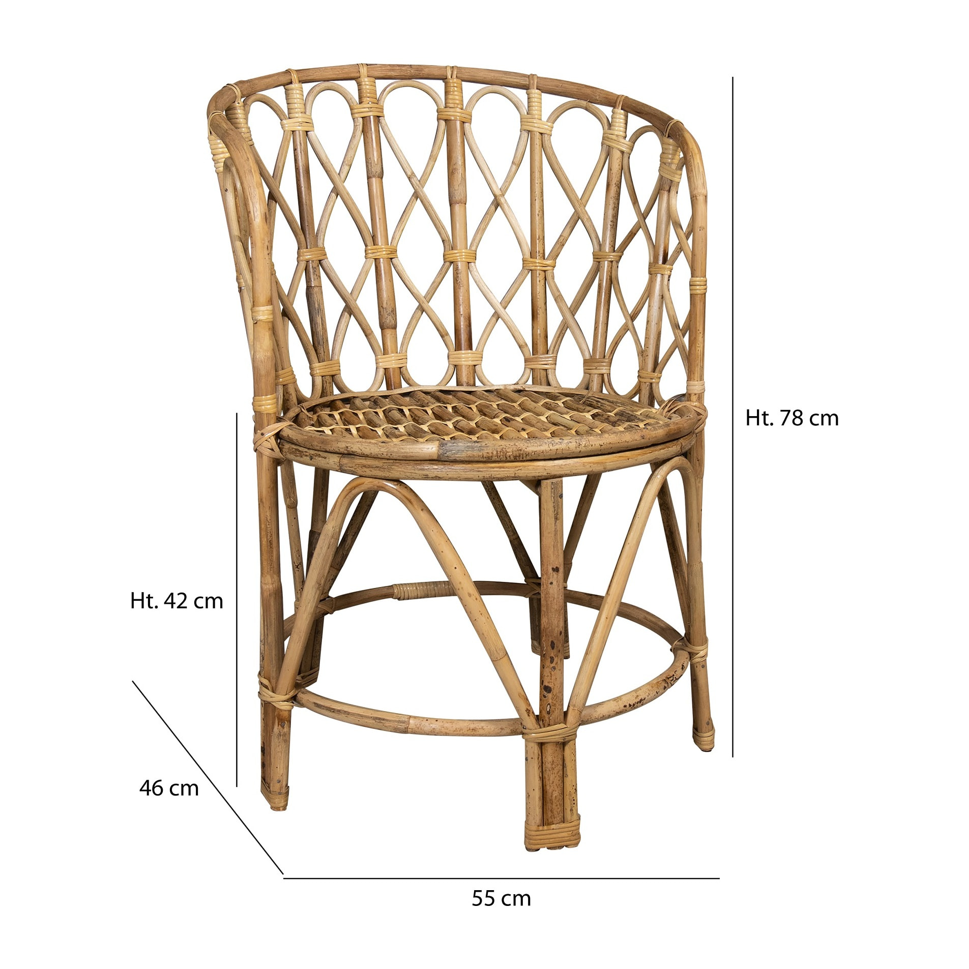 Fauteuil en rotin tressé avec coussin terracotta KATAVI