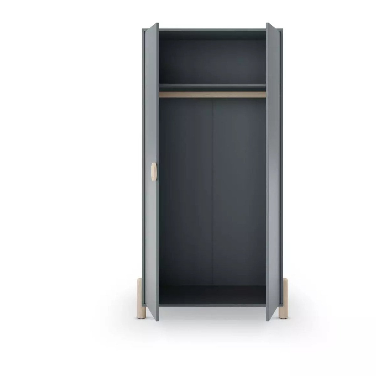 Armario juvenil de 2 puertas en verde salvia y oak soft 92,5x180 cm Misty Dawn Verde Salvia - Oak Soft