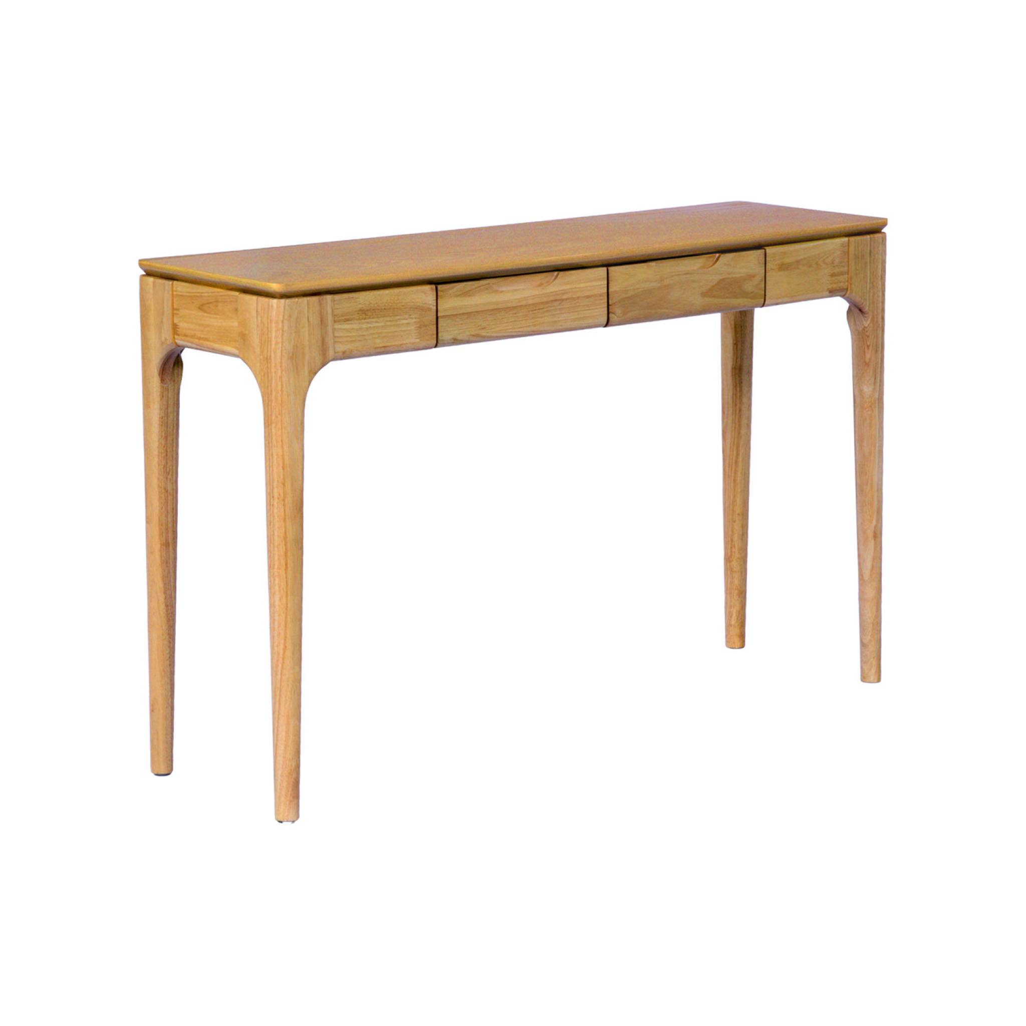 Console bois d'hévéa placage frêne 2 tiroirs ALIENOR