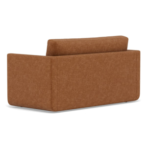 Isana - Canapé 2 places convertible déplimousse avec accoudoirs incurvés en tissu - Terracotta