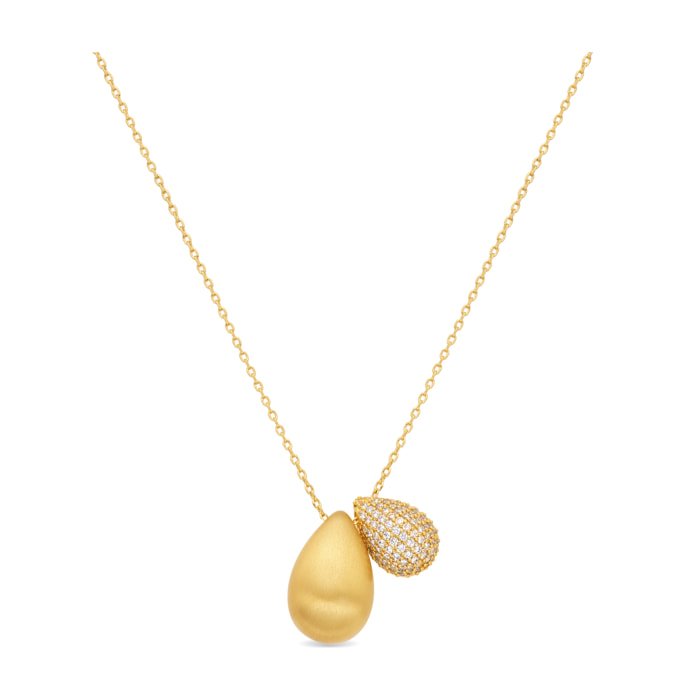 Collar de Circonita Brillante acabado en oro amarillo de 18k