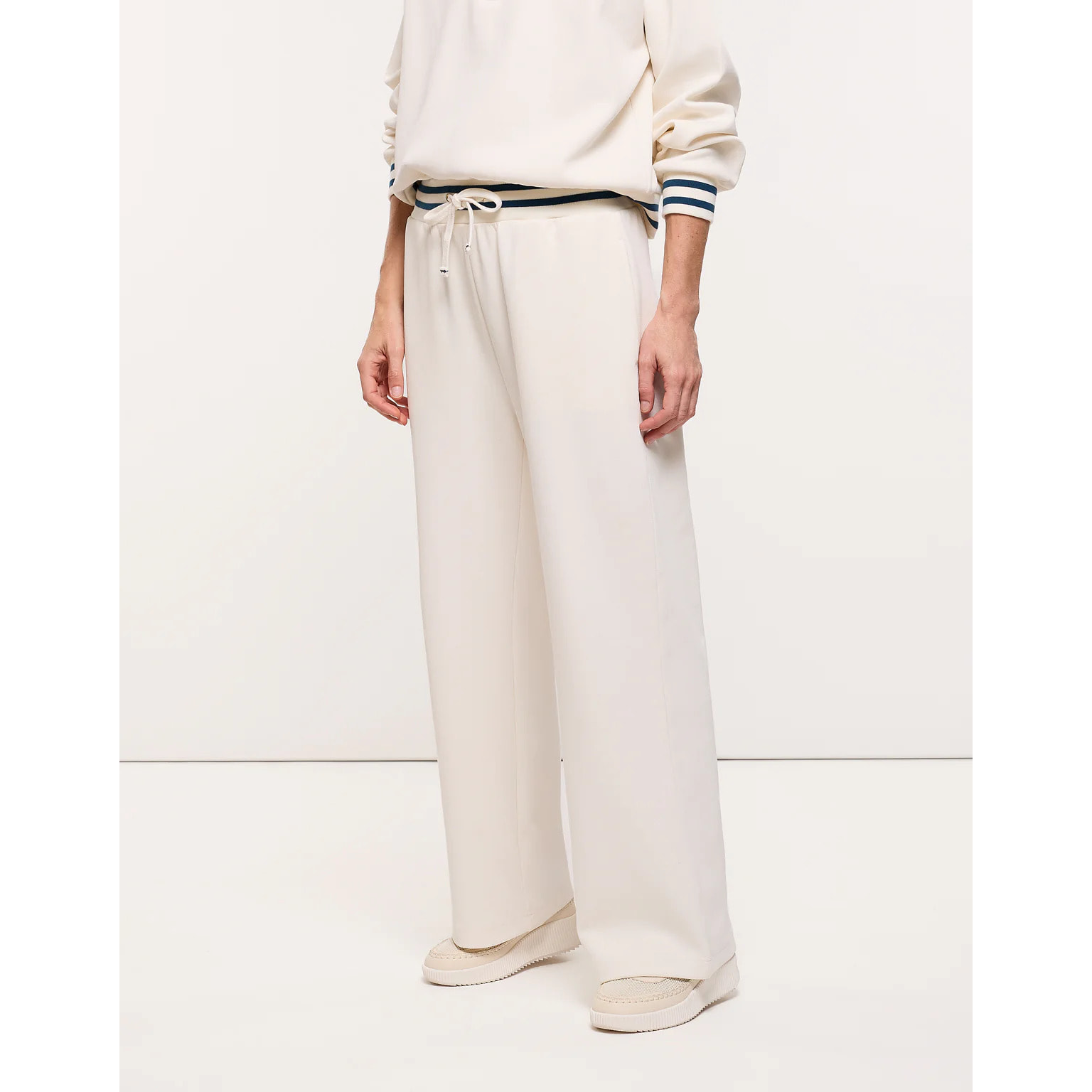 Pantalón del Punto Piqué Blanco - Mitan