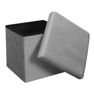 Coffre Pouf Pliable Velours Cotele Giulia Grism4