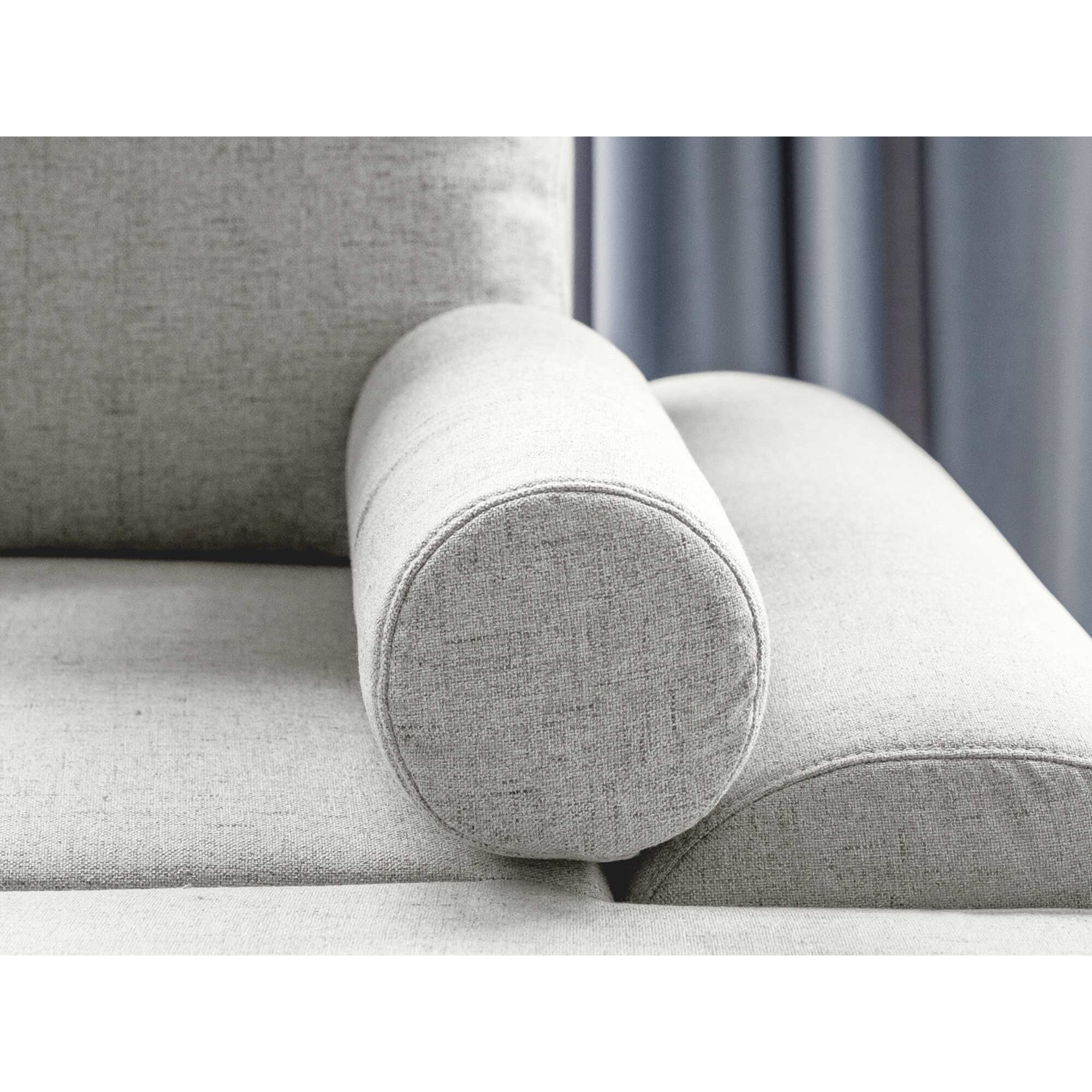 Olli - canapé d'angle droit - convertible - avec coffre - 4 places - en tissu - Beige