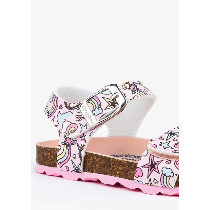 Girl's Multi Unicorn Print Bio Sandals