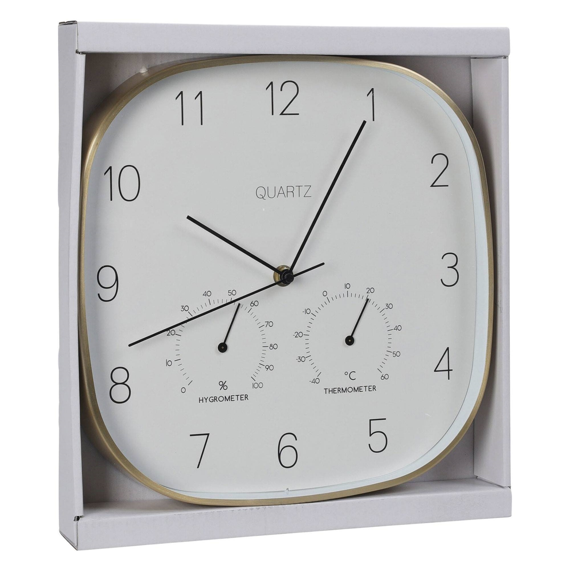 Well home reloj de pared marco dorado ø28,5x4cm