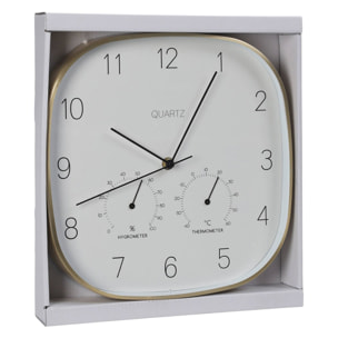 Well home reloj de pared marco dorado ø28,5x4cm