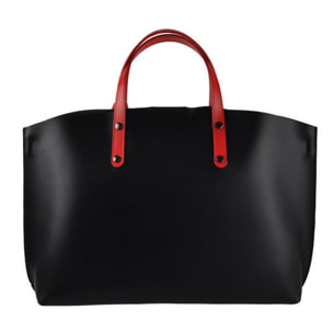 Borse Donna colore Rosso-in pelle Made in Italy L46 cm X W30 cm X H8 cmcm