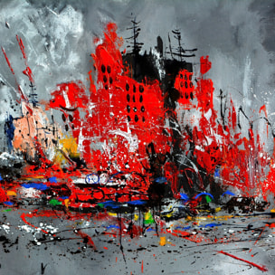 Tableau reproduction ville en mouvement Tableau plexiglas