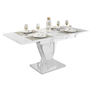 Xandriel - table à manger extensible - blanc - 4 à 6 personnes - Blanc