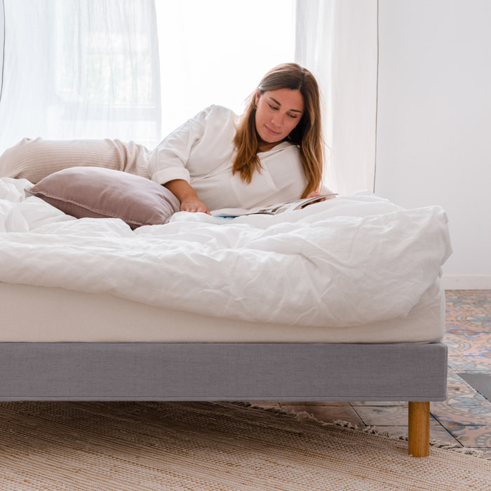 Sommier tapisser à lattes recouvertes - Hypnia - Gris