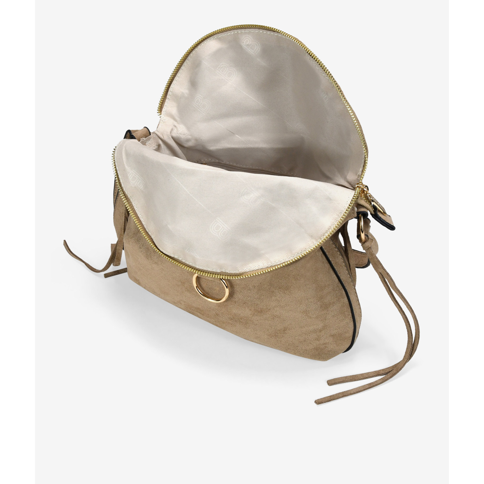 Bolso de hombro arena con solapa
