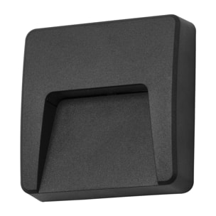 FORLIGHT Aplique Ip65 Grove Opaque Square Led 2,6W 4000K Negro 89Lm