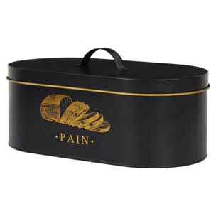 Boite Metal Noir Et Dore Pain M4