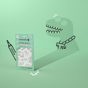 Tattoo Artist - Dinosaurs - Planche de Tatouage à Colorier