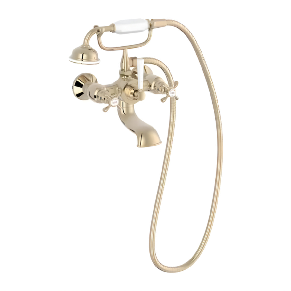 Mélangeur baignoire Cléo 1889 avec pommeau douche Or beige