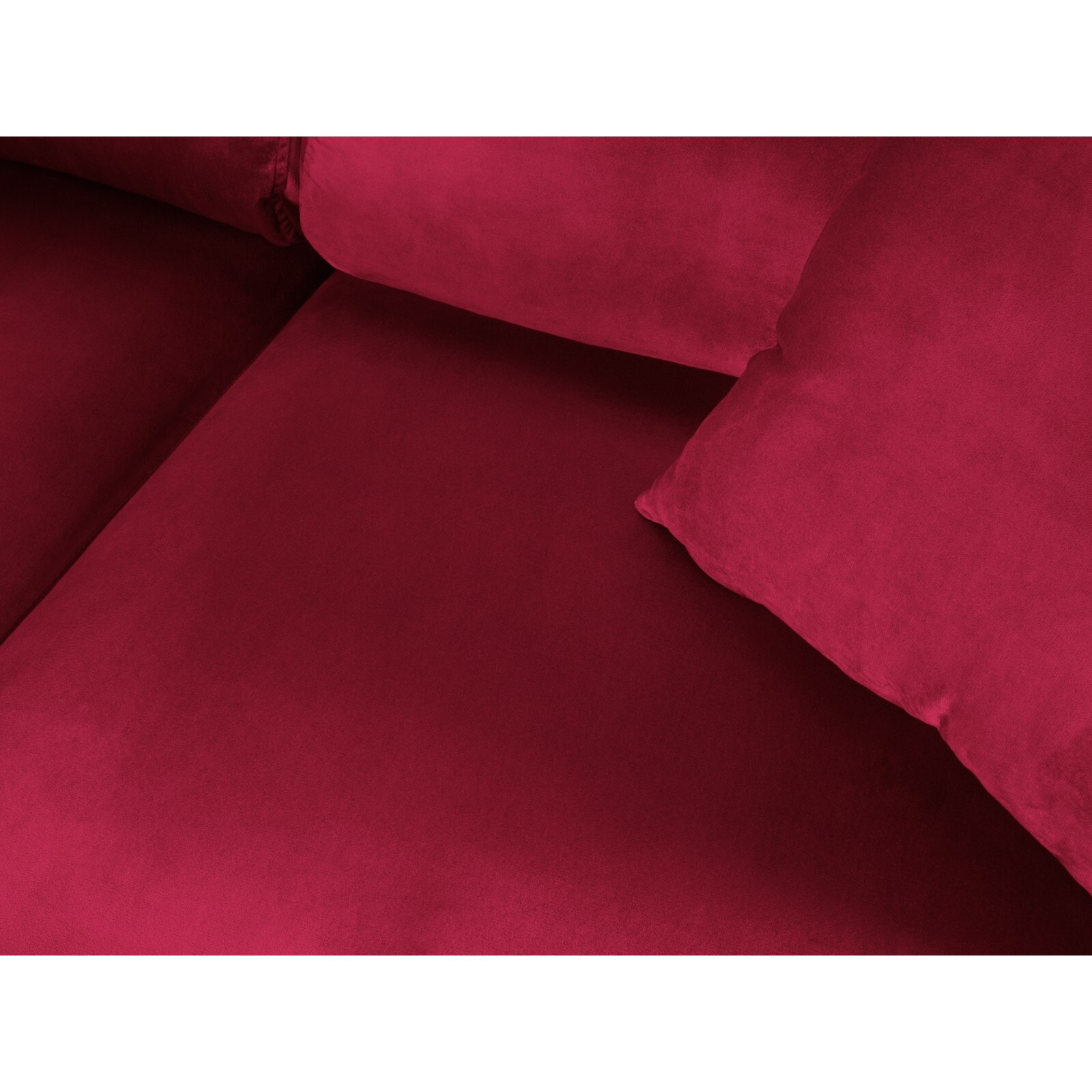 Canapé d'angle gauche convertible avec coffre de rangement "Kyoto" 5 places en velours rouge