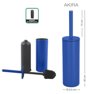 Brosse wc avec support Acier AKIRA Bleu roi Spirella