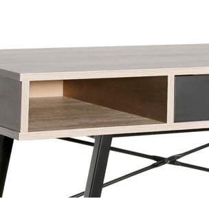 Gisele - scrivania in legno e metallo con cassetto + 2 vani - 120x48x76 cm