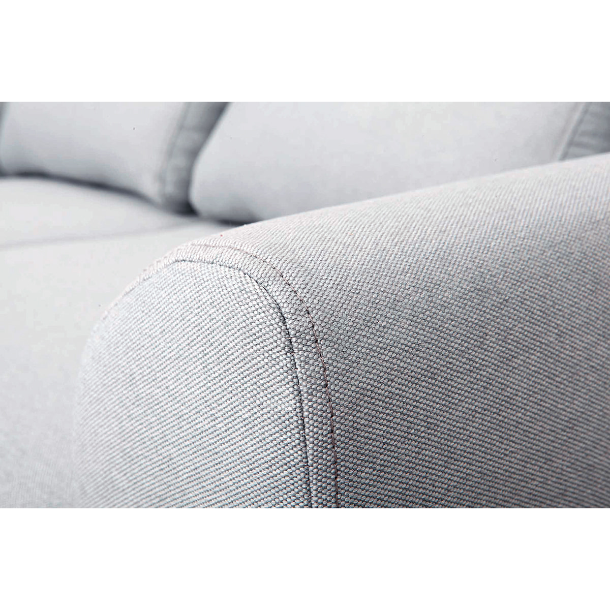 Canapé scandinave 2 places en tissu gris clair et bois clair EKTOR