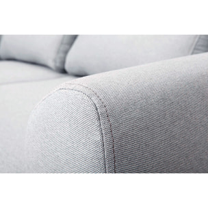 Canapé scandinave 2 places en tissu gris clair et bois clair EKTOR