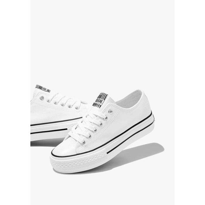 Zapatillas Básicas De Lona En Blanco B&W