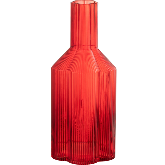 J-Line carafe Fiore - verre - rouge