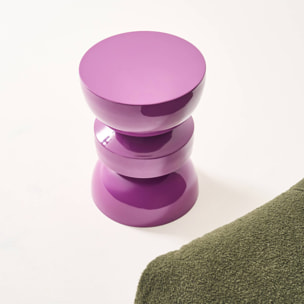Table d'appoint, bout de canapé, table de chevet métal effet glossy Ø32 x H44,5cm ASSA