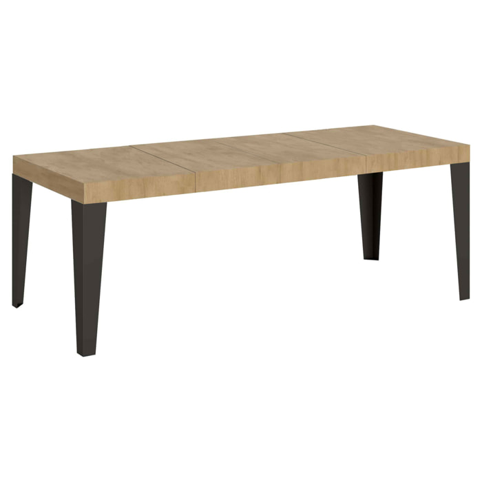 Table extensible 90x180/284 cm Flame Premium Chêne Nature cadre Anthracite