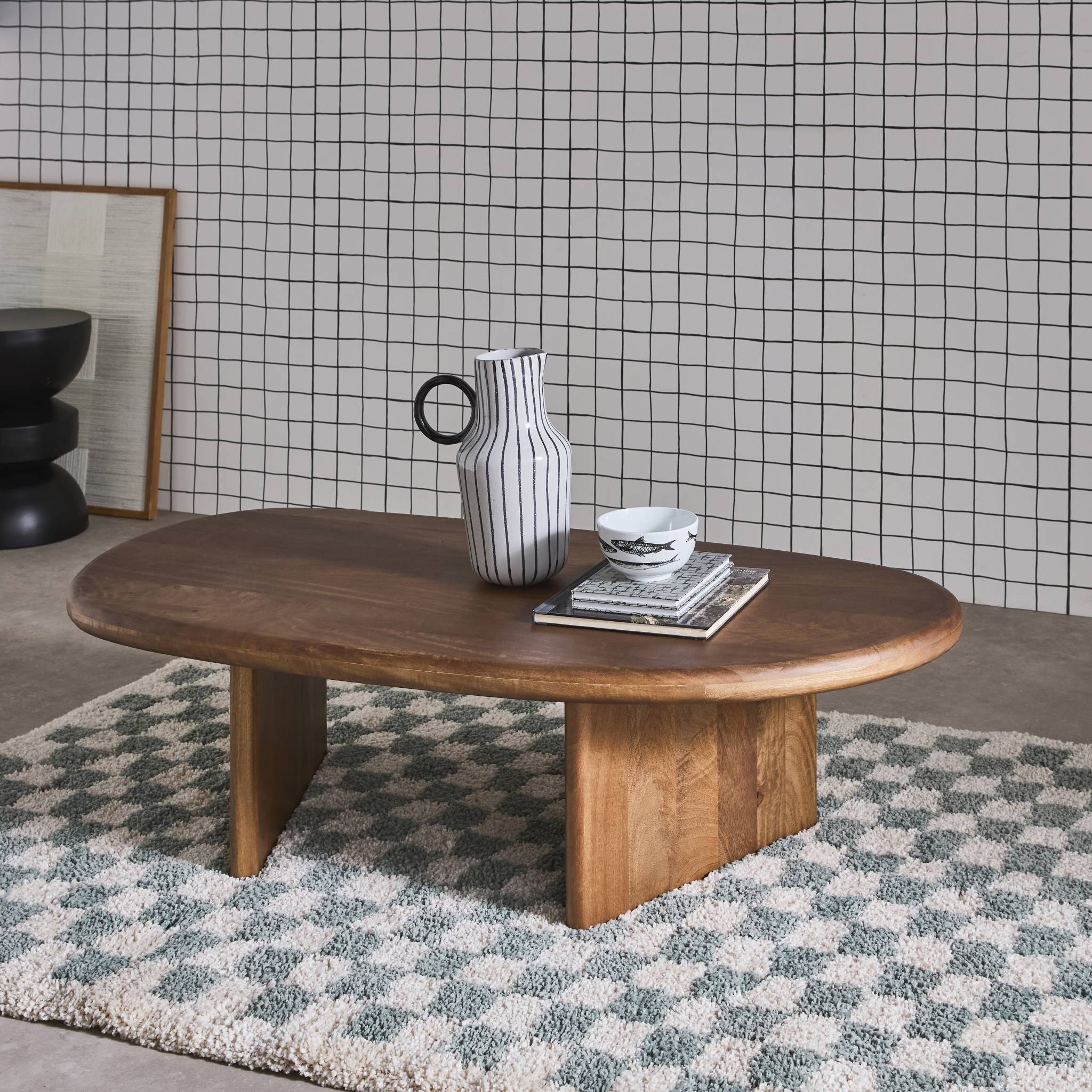 Table basse ovale bois de manguier SHIVA