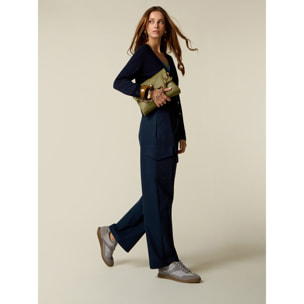 Oltre - Pantalones cargo de sarga - Azul