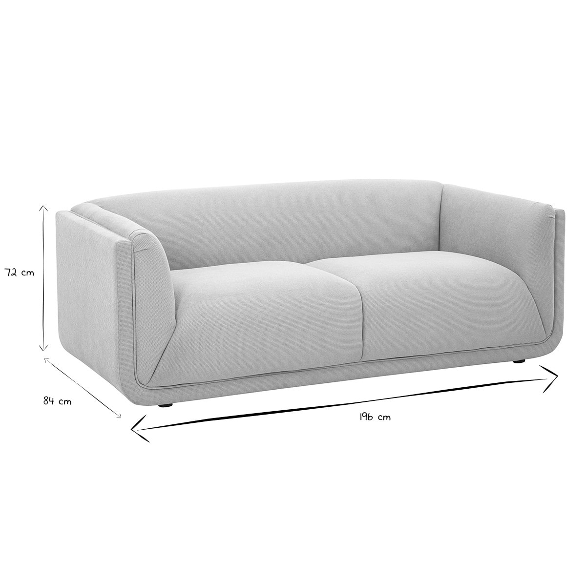 Canapé design 3 places en tissu chenille beige HOSBO