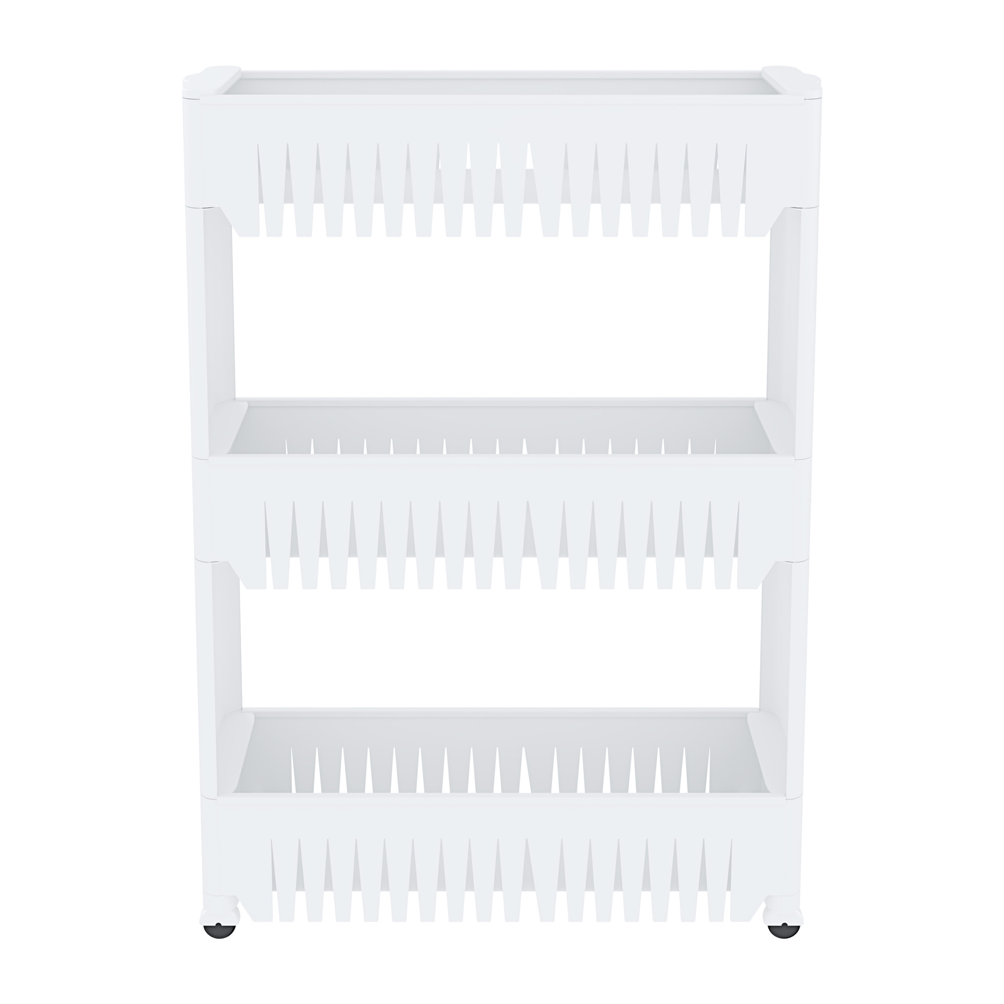 Carrello Da Cucina Salvaspazio Carrellino Portaoggetti Con Rotelle Ruote 3 Ripiani Dispensa Bagno Fino a 2.5 Kg Per Ripiano 72 x 12,5 x 54 cm Bianco