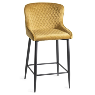 Chaise de bar velours moutarde (lot de 2) ARLINGTON