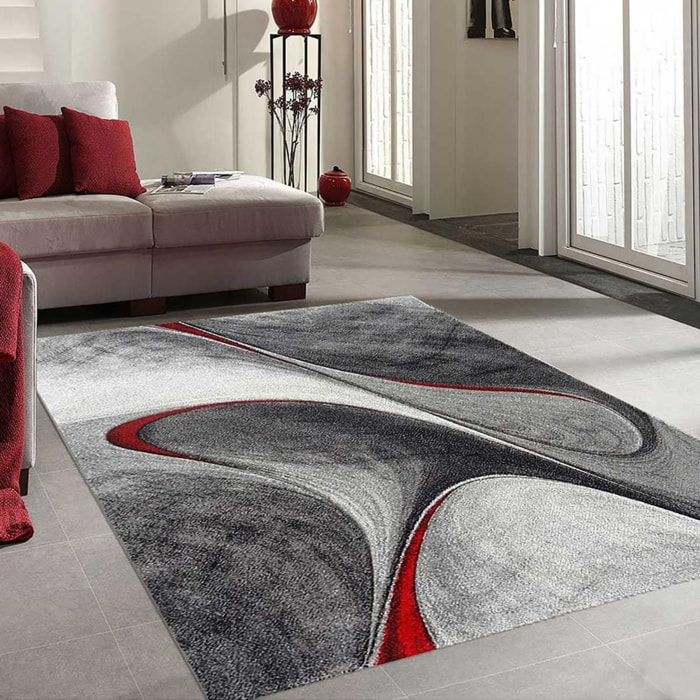 Tapis moderne Tavo avec motif de gouttes d'eau