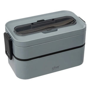 Lunch box double compartiments avec couverts