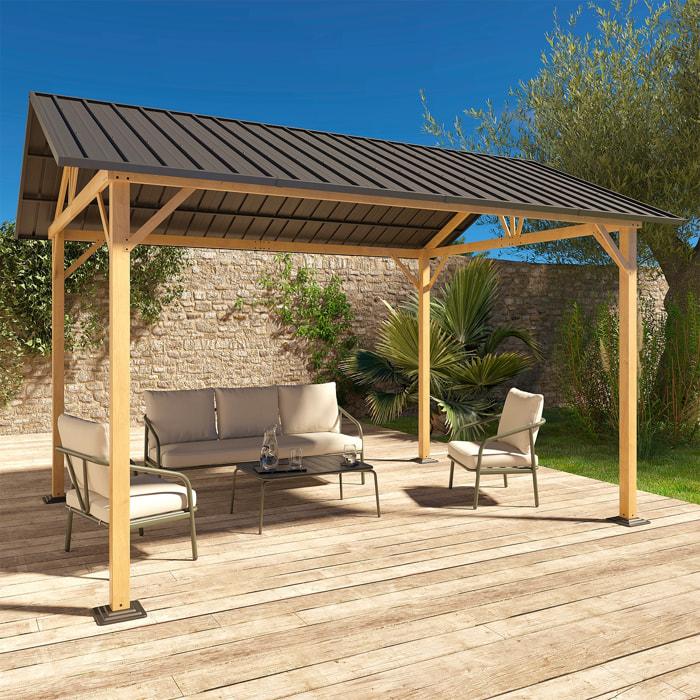 Carport CALISTA en aluminium et acier anthracite. 12 m²
