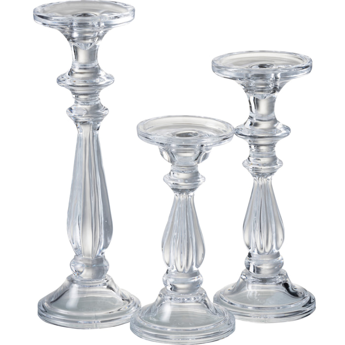 J-Line chandelier/bougeoir Tibo - verre - transparent - large