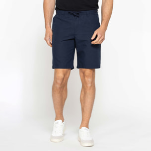 BERMUDA CHINO IN TESSUTO LINO E COTONE CON COULISSE