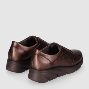 Zapatos de Piel - Bronce - Tacón: 3 cm