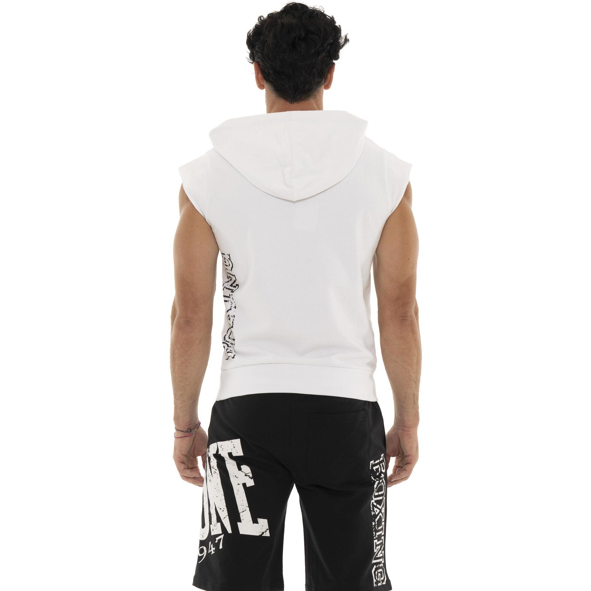 Felpa da uomo con cappuccio senza maniche non felpata Leone Boxing Legend