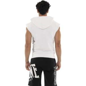 Felpa da uomo con cappuccio senza maniche non felpata Leone Boxing Legend