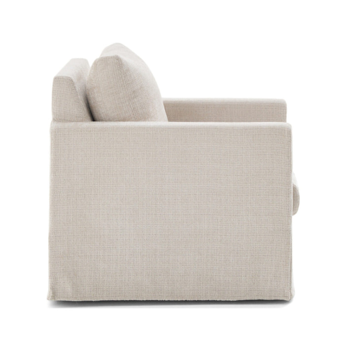 Serena - fauteuil déhoussable en velours texturé - Beige