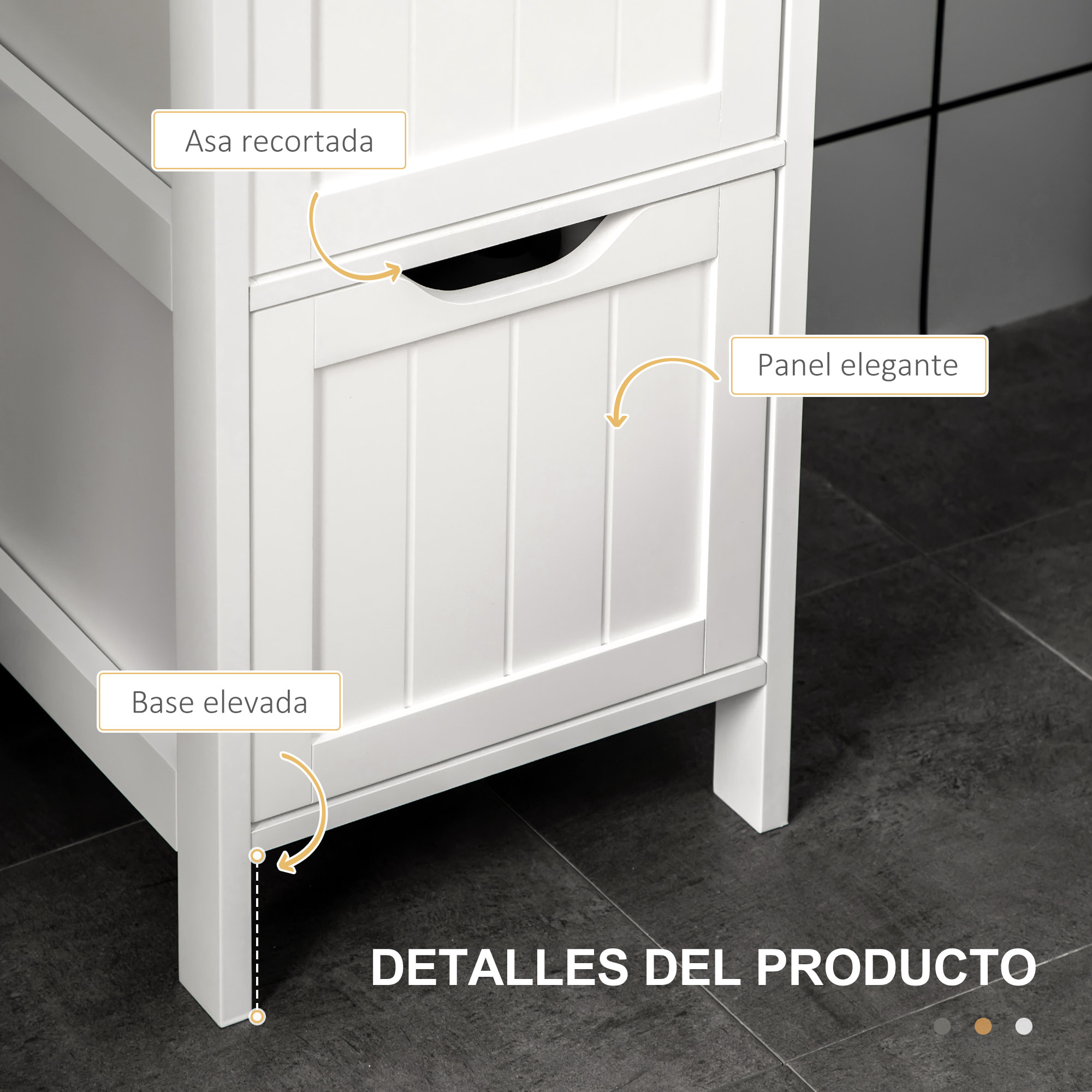 Armario Alto de Baño Estrecho con 3 Cajones y 2 Estantes Abiertos Columna de Baño Estilo Moderno para Salón Aseo Cocina 30x30x141,6 cm Blanco