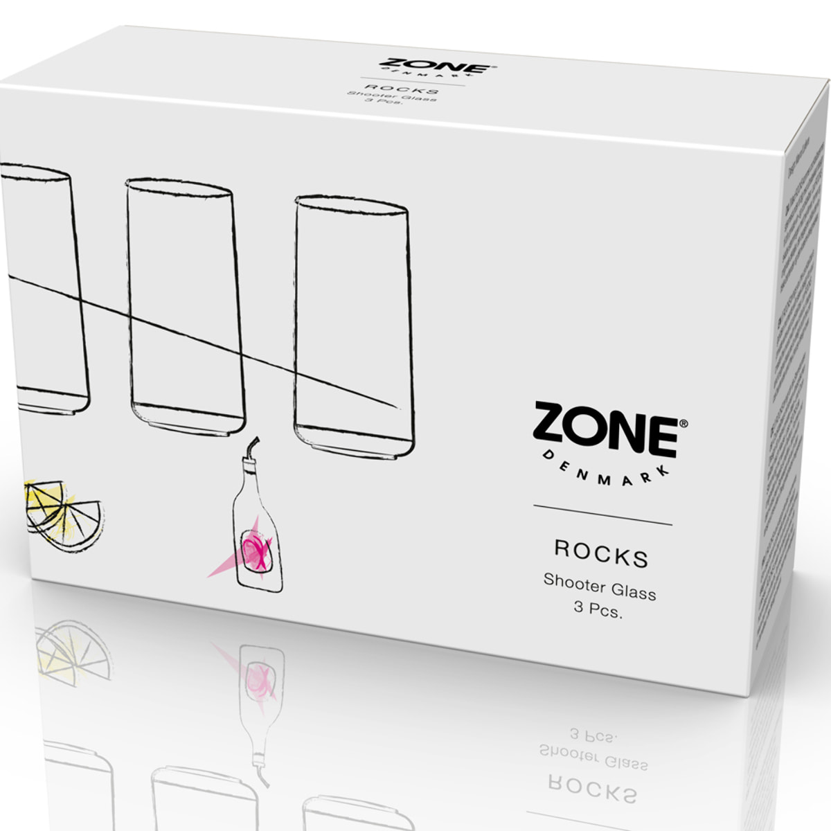 Set de 3 verres à shooter Rocks5 cl